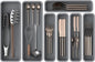 7 Pack Silicone Silverware Drawer Organizer, DIY Free Combination Kitchen Drawer Organizer, Utensil Organizer, Moisture-proof and Heat-resistant up to 200°C, Anti-slip Design (Grey)