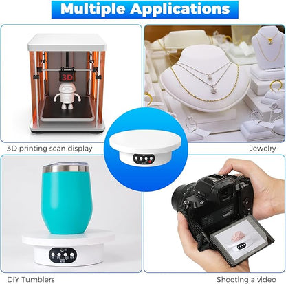 Remote Control Motorized Rotating Display Stand for Epoxy Glitter Tumbler, Cup Display Turner, 360 Electric Rotating Photography Turntable for Crafts Jewelry Display, Motorized Lazy Susan