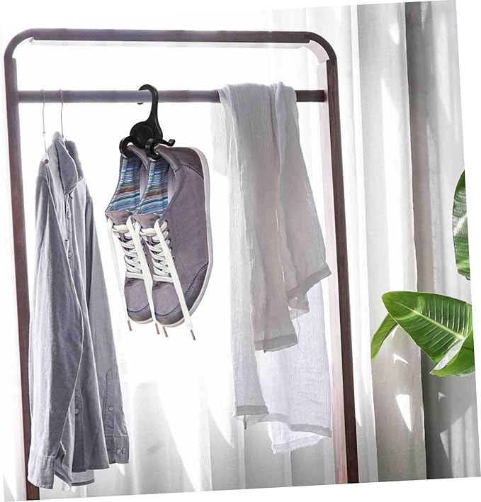 10pcs Slipper Hanger Hooks for Shoes Storage Vertical Shoe Display Organizer Space-Saving for Home Store Hotel Black Design