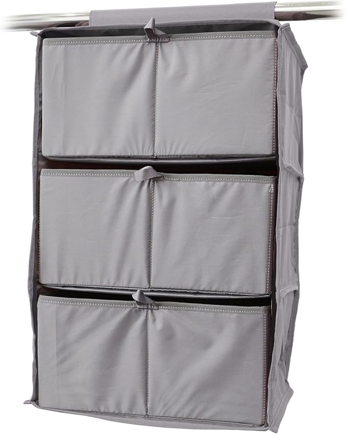 Covermates Keepsakes Hanging Closet Organizer Set – Heavy Duty Wardrobe Storage Shelves with Trays & Dividers – Vertical Dresser for Sweaters, Shoes, and Handbags, Graphite