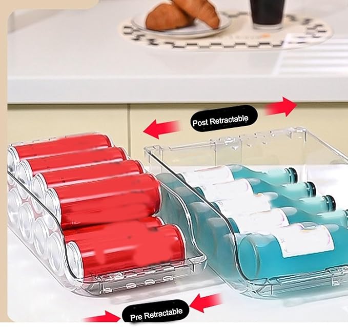 2PCS Large Capacity Stretchable Soda Can dispensers - for Organizing Canned Drinks in Refrigerators and Cabinets