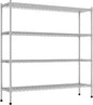 Commercial NSF Listed Chrome Stationary Wire Shelving Kit 14" x 54" x 54", with 4 Shelves Perfect for Warehouse, Walk-in Refrigerator, Freezer, Grocery Store, Restaurant, Dishroom