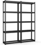 Goplus 5-Tier Metal Shelving Unit, 2 Pack Heavy Duty Wire Storage Rack with Anti-Slip Foot Pads, Height Adjustable Shelves for Warehouse, Kitchen, Living Room, Garage, 12" D x 27.5" W x 66" H