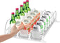 Longzhuo Drink Organizer for Fridge,Automatic Smooth Pusher Glide Fridge Organizer, Soda Dispenser with Width Adjustable, Beverage Organizer for Freezers, Supermarkets, Retail Stores