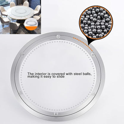 Non-Slip Lazy Susan Hardware Rotating Turntable Bearings Swivel Plate Hardware Aluminum Metal for Dining-Table and Workbench (12 Inchs) …