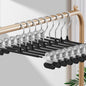 HUADYMEET 50 Pack 12Inch Pants Hangers with Wide Clips,Metal Trouser Hanger for Jeans.Space Saving Skirt Hangers Heavy Duty Non-Slip Adjustable Clothes Shorts Hanger for Women,Men,Black