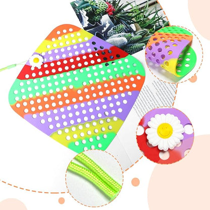 2PCS Shoe Charm Organizer - Hanging Silicone Shoe Charm Holder with 194 Holes, Portable Display Net for Shoe Charms (Black & Colorful)