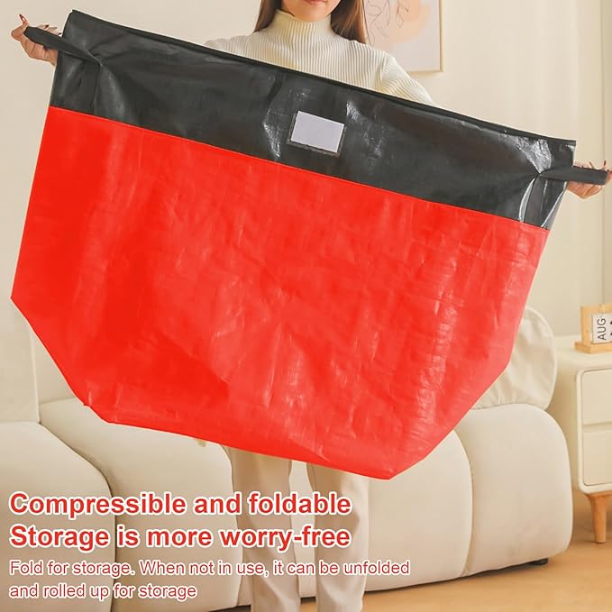 Upgrade Moving Bags Heavy Duty Extra Large,Heavy-Duty Storage Bags – Alternative to Moving Boxes, Plastic Storage Bins, Mattress Bags for Moving & College Essentials (red, 104L)