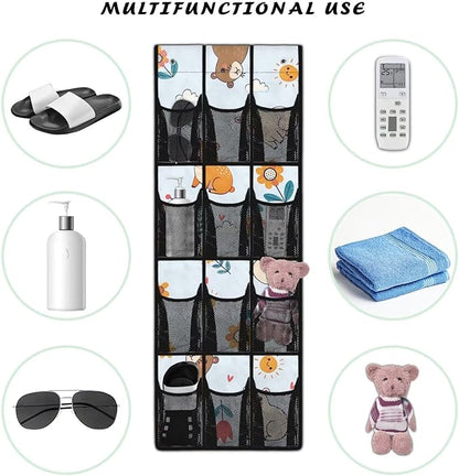 Seal Over The Door Shoe Organizer,12 Compartment Breathable Mesh Pocket Over the Door Hanging Shoe Organizer,Closet Shoe Organizer,Large Men's and Women's Shoe Organizer