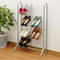 Yamazen SR-544 (SG) Shoe Rack, Width 21.3 x Depth 9.4 x Height 37.8 inches (54 x 24 x 96 cm), 4 Tiers, Slim, 8 Pairs, Adjuster Included, Silver