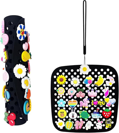 Shoe Charms Organizer, Hanging Display Holder, Wall Mounted, 24 Compartments, Clear, Modern Style