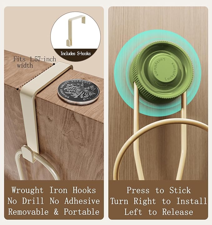 Hat Organizer for Baseball Caps, Strong Suction Cup, Hat Rack for Wall, Stainless Steel Hat Hanger Display Storage, Sleek Design, Cap Holder Two Mounting Option for Closet Door Bedroom(Green)