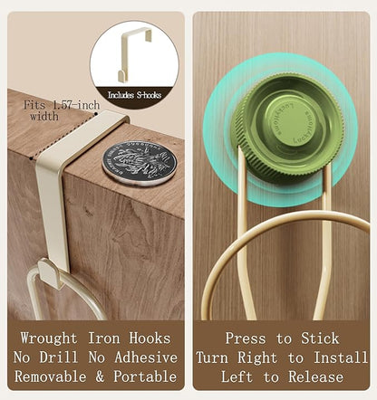 Hat Organizer for Baseball Caps, Strong Suction Cup, Hat Rack for Wall, Stainless Steel Hat Hanger Display Storage, Sleek Design, Cap Holder Two Mounting Option for Closet Door Bedroom(Green)