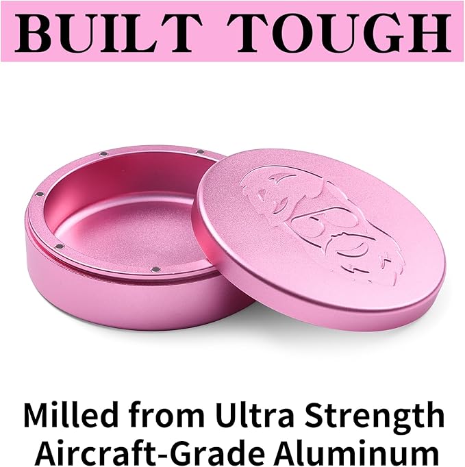 3.0inchBEIJIATE Magnetic Metal Can, Holder, Metal Container, Carved Tin with Magnetic Closure, Aluminum Container, Slim Pouch Can, zyn metal can,zyn container Storage Box Set (Pink)