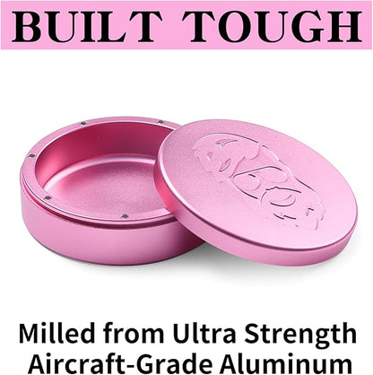 3.0inchBEIJIATE Magnetic Metal Can, Holder, Metal Container, Carved Tin with Magnetic Closure, Aluminum Container, Slim Pouch Can, zyn metal can,zyn container Storage Box Set (Pink)