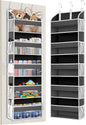 TAHAVICE 1 Pack Over the Door Organizer Storage, Hanging Organizer Closet with 5 Large Pockets 10 Mesh Pockets, 44 lbs Weight Capacity, Behind Door Storage for Nursery Bedroom Bathroom (Dark Grey)