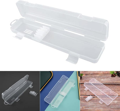 Transparent Tableware Storage Case, Portable Flatware Utensil Box, Clear Cutlery Organziers Container for Spoon Fork Chopsticks for Travel Camping Picnic (B)