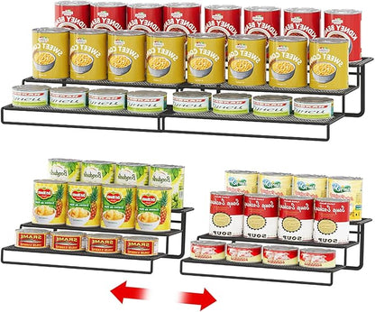 Dmevkic Expandable Can Organizer for Pantry,3-Tier Adjustable Can Organizers and Storage Holds Up to 24 Cans,Can Storage Rack for Pantry,Kitchen,Cabinet