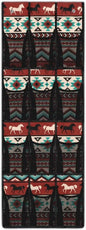 Large Capacity 12-Section Door Hanging Storage Bag, Oxford Fabric Waterproof Scratch-Resistant and for Home Organization, Aztec Tribal Ethnic Style Horse
