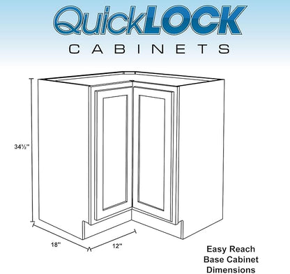 Quicklock RTA (Ready-to-Assemble) | Base Kitchen Cabinets - Shaker Style | Made in America (Raw Maple, 36" W x 34.5" Hx24 D Easy Reach)