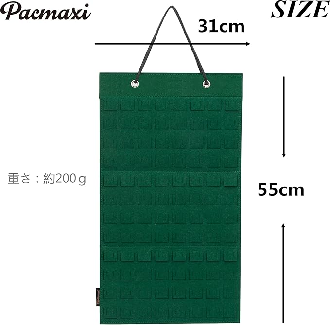 PACMAXI Hanging Brooch Pin Organizer, Display Pins Storage Case, Brooch Collection Storage Holder, Holds Up to 96 Pins.(Not Include Any Accessories) (S-96 Slots, Green, Small)