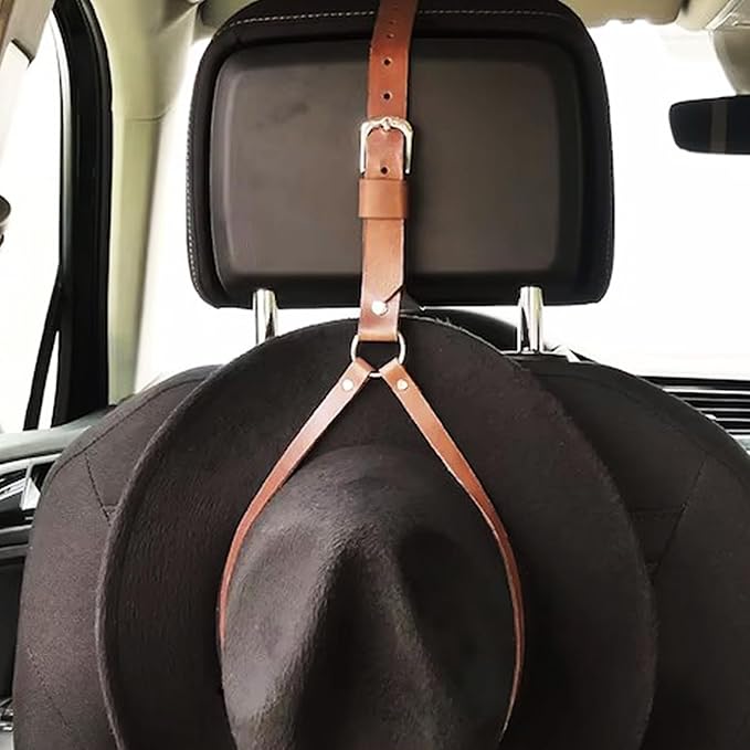 Cowboy Hat Holder for Truck Adjustable Cowboy Hat Rack Leather Soft Hanger Keeps Your Securely