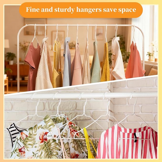 30 Pack Metal Wire Hanger, 18-inch Clothes Hangers in Bulk, Wire Hangers for Clothes, Metal Coat Hangers for Standard Size Shirts, Suits, Pants, Skirts, Coats, Ultra Thin Space Saving White
