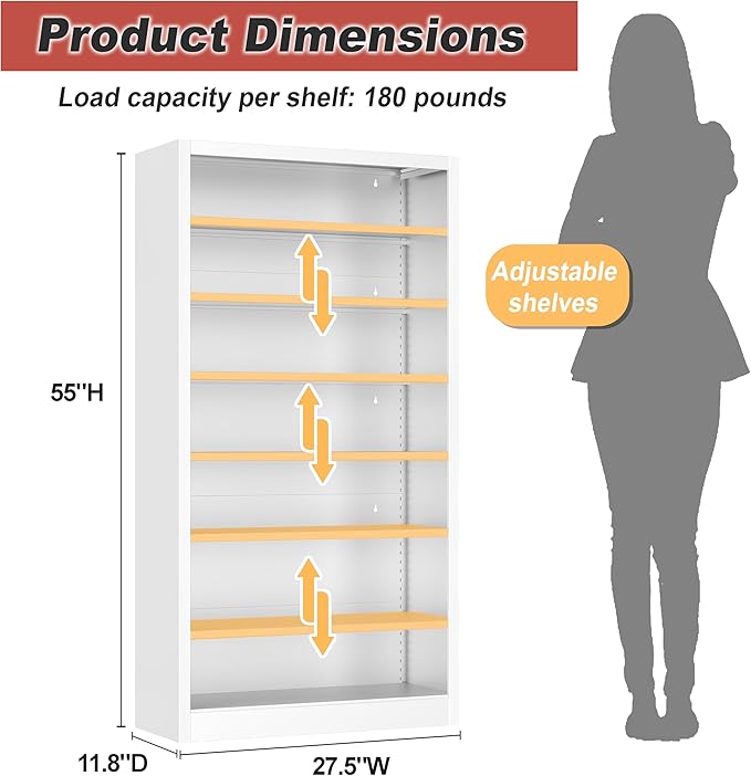 Tall Shoe Cabinet, 7 Tiers 30-35 Pairs Heavy Duty Metal Freestanding Shoe Rack, Vertical Shoe Storage Organizer with Adjustable Shelves, Shoe Shelf for Entryway, Bedroom (White, 55" H)