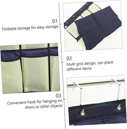 MAGICLULU Over the Door Hanging Shoe Organizer Oxford Cloth Storage Bag for Closet Bathroom Tear Resistant Multi Pouch Holder for Space Saving Shoe and Accessory Storage in Blue and Yellow
