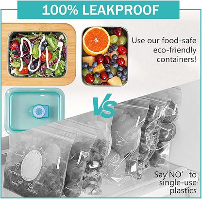 6pcs 304 Stainless Steel Food Containers with Lids, Stacking Snack Containers for Office and Home