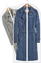 All Clear Garment Bags for Travel - 48” PEVA Waterproof Suit Cover with Zipper for Hanging Clothes, long dress - Durable Dresser for Closet Storage, Dustproof & Moisture Resistant - 48”/2 Pack