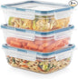 Snapware Plastic Total Solution 3-Pack (8.5-Cup) Food Storage Containers Set, Leakproof & Airtight Plastic Locking Lids Rectangular Containers, BPA-Free Lids, Microwave Dishwasher Freezer Safe
