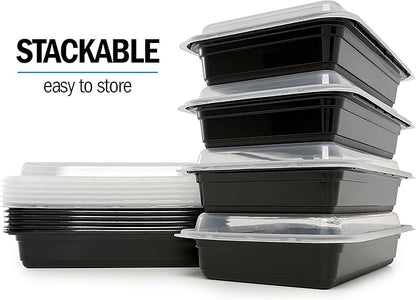 Igluu Meal Prep Containers Reusable (30 Pack) – Food Containers with Lids – Stackable, Microwave, Freezer & Dishwasher Safe – 28oz – 1 Compartment – BPA-Free