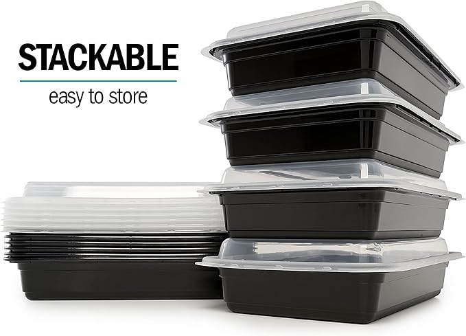 Igluu Meal Prep Containers Reusable (10 Pack) – Food Containers with Lids – Stackable, Microwave, Freezer & Dishwasher Safe – 28oz – 1 Compartment – BPA-Free