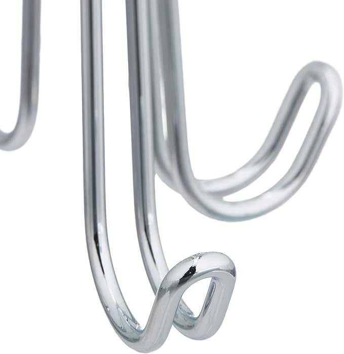 Relaxdays Wardrobe Belt Hanger Metal for Belts & Handbags 4 Hooks 18 x 9 x 9 cm Silver, 1 Item