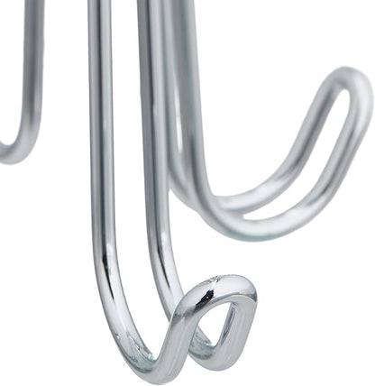 Relaxdays Wardrobe Belt Hanger Metal for Belts & Handbags 4 Hooks 18 x 9 x 9 cm Silver, 1 Item