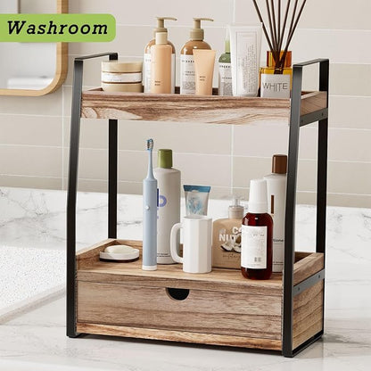 Boulphia 2-Tier Bathroom Organizer Countertop, Bathroom Sink Organizer Countertop, Vanity, Counter Shelf, Brown