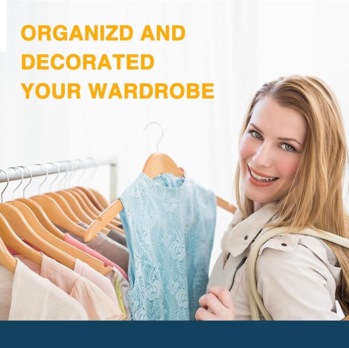 Wooden Shirt Hangers - Pack of 30 Sturdy Wood Hangers, Ideal for Laundry & Everyday Use, Heavy Duty, Natural