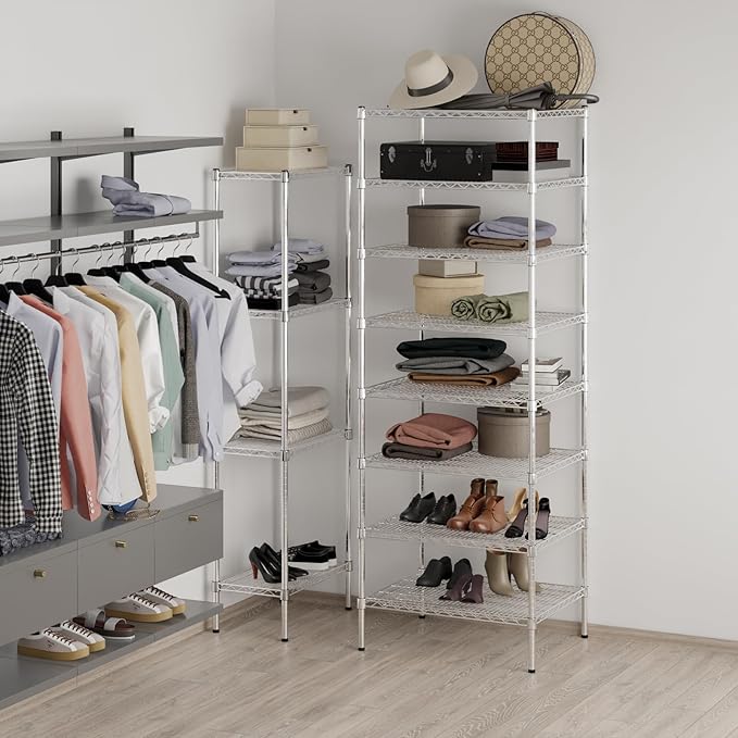 24" Deep x 30" Wide x 86" Height Wire Shelving Kit | 8-Tier | NSF Commercial Storage Rack Unit