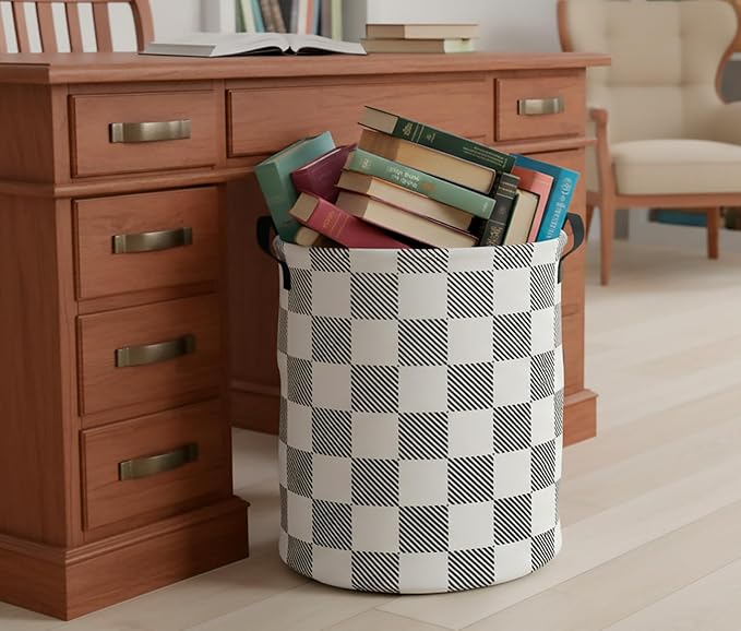 CLOCOR Large Laundry Basket,Waterproof Nursery Hamper,Collapsible Fabric Storage Container,Room Decor,Gift Basket（Gradient Grid
