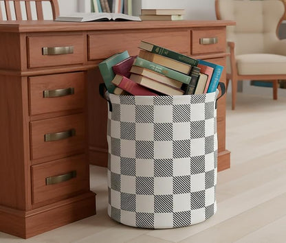 CLOCOR Large Laundry Basket,Waterproof Nursery Hamper,Collapsible Fabric Storage Container,Room Decor,Gift Basket（Gradient Grid