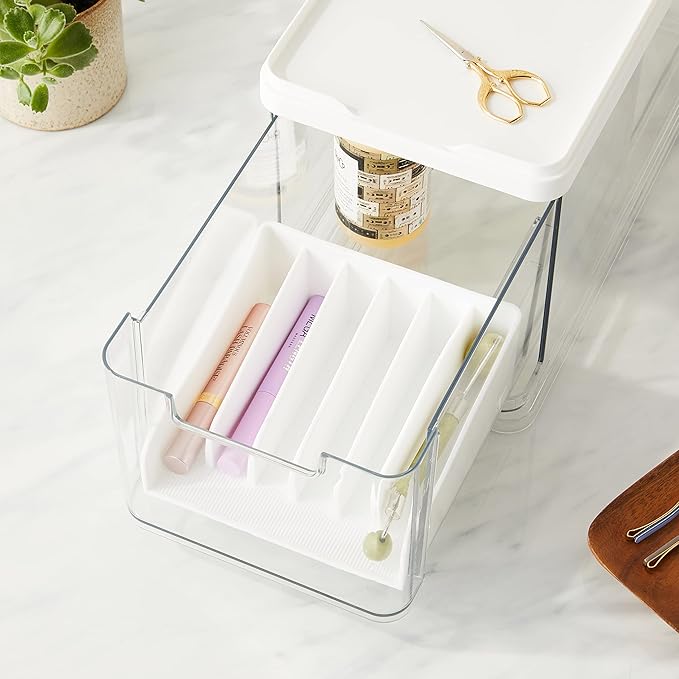 iDesign The Sarah Tanno Collection Silicone Makeup Palette Holder and Cosmetic Organizer, White