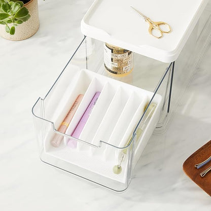 iDesign The Sarah Tanno Collection Silicone Makeup Palette Holder and Cosmetic Organizer, White