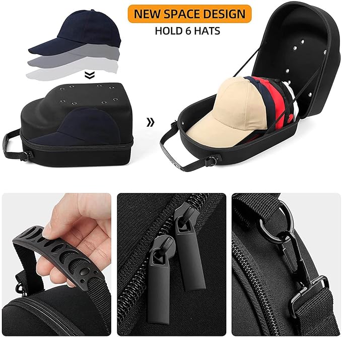 Baseball Hat Holder Multifunctional Baseball Hat Case Hard Travel Cap Carrier Case Holder Waterproof Cap