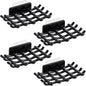 Shower Soap Holder for Wall, Adhesive Bar Soap Dish with Self Draining Grid, Side Hooks and No Drilling Mount, Black, 4 Pack
