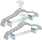 HOUSE DAY Velvet Hangers with Adjustable Clips 10 Pack, Non-Slip Suit Organizer with 360° Hook - Heavy Duty Hanger for Pants, Skirts, Blouses, Dresses - Outfit Hangers All-Season Space Saver (Grey)