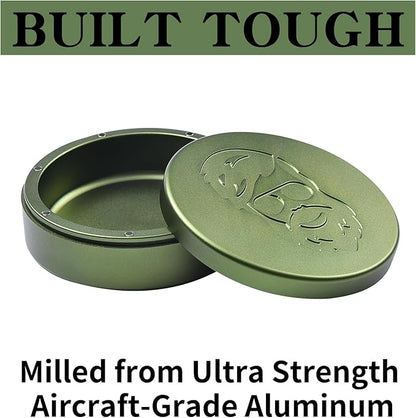 3.0inchBEIJIATE Magnetic Metal Can, Holder, Metal Container, Carved Tin with Magnetic Closure, Aluminum Container, Slim Pouch Can, zyn metal can,zyn container Storage Box Set (Military Green)
