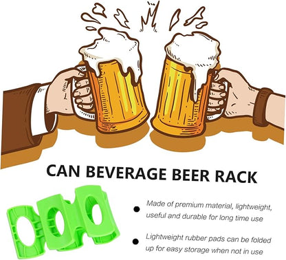 2pcs Silicone Beverage Storage Mats Slip Drink Holders for Beer Wine and Cans Lightweight Easy to Clean Stacking Pads for Refrigerator and Home Use