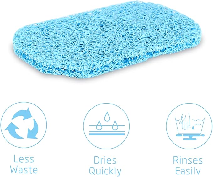 15 Piece Soap Saver,Soap Lift Pad Mat for Bathroom,Soap Dish and Soap Holder Accessory,Blue