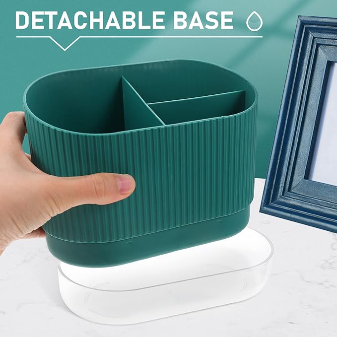 Silverware Organizer Plastic Utensil Holder Caddy with Drainage Chopstick Cage 3-Compartment Flatware Drainer Basket for Kitchen Sink and Countertop